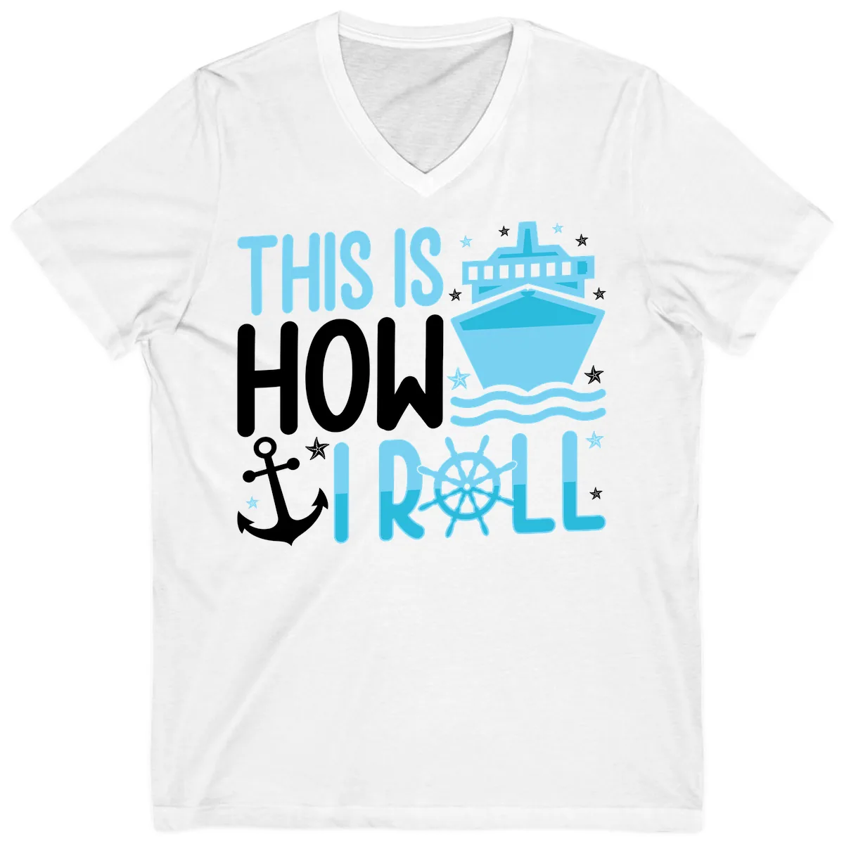 This Is How I Roll Cruise V-Neck in White
