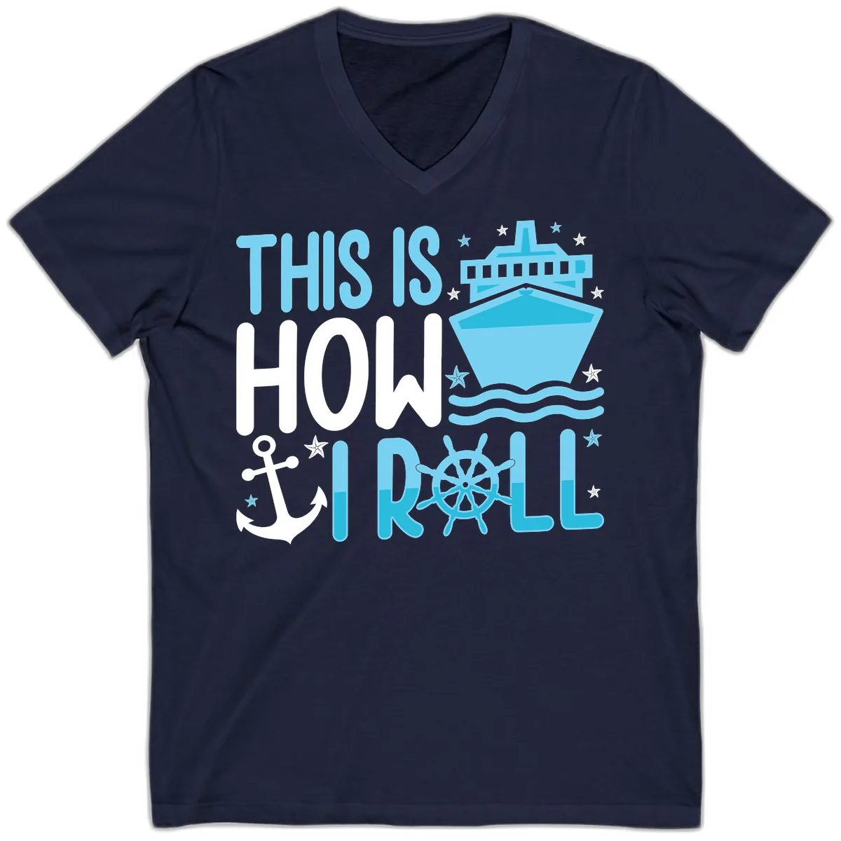 This Is How I Roll Cruise V-Neck in Navy