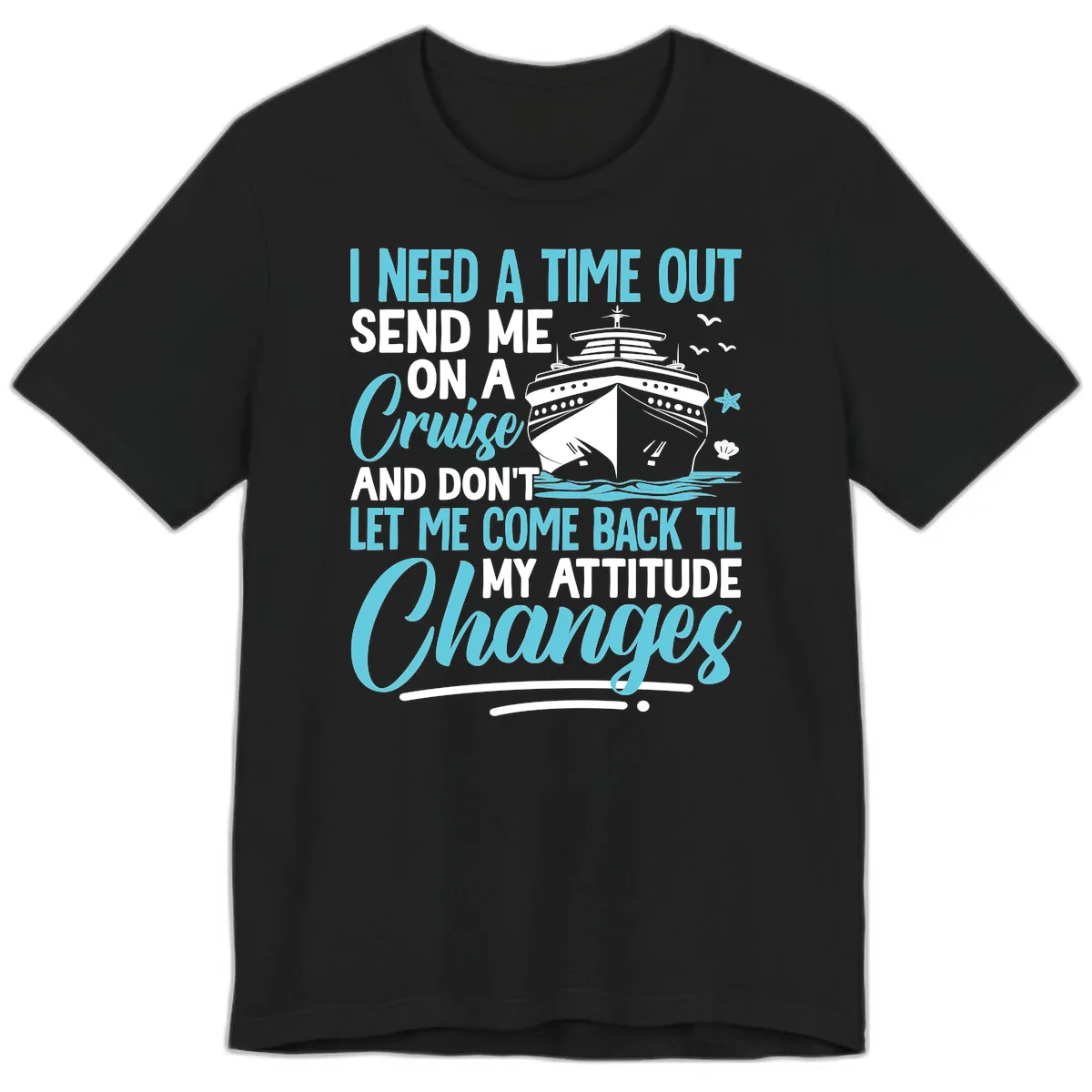 Attitude Adjustment Cruise Escape Premium T-Shirt in Black
