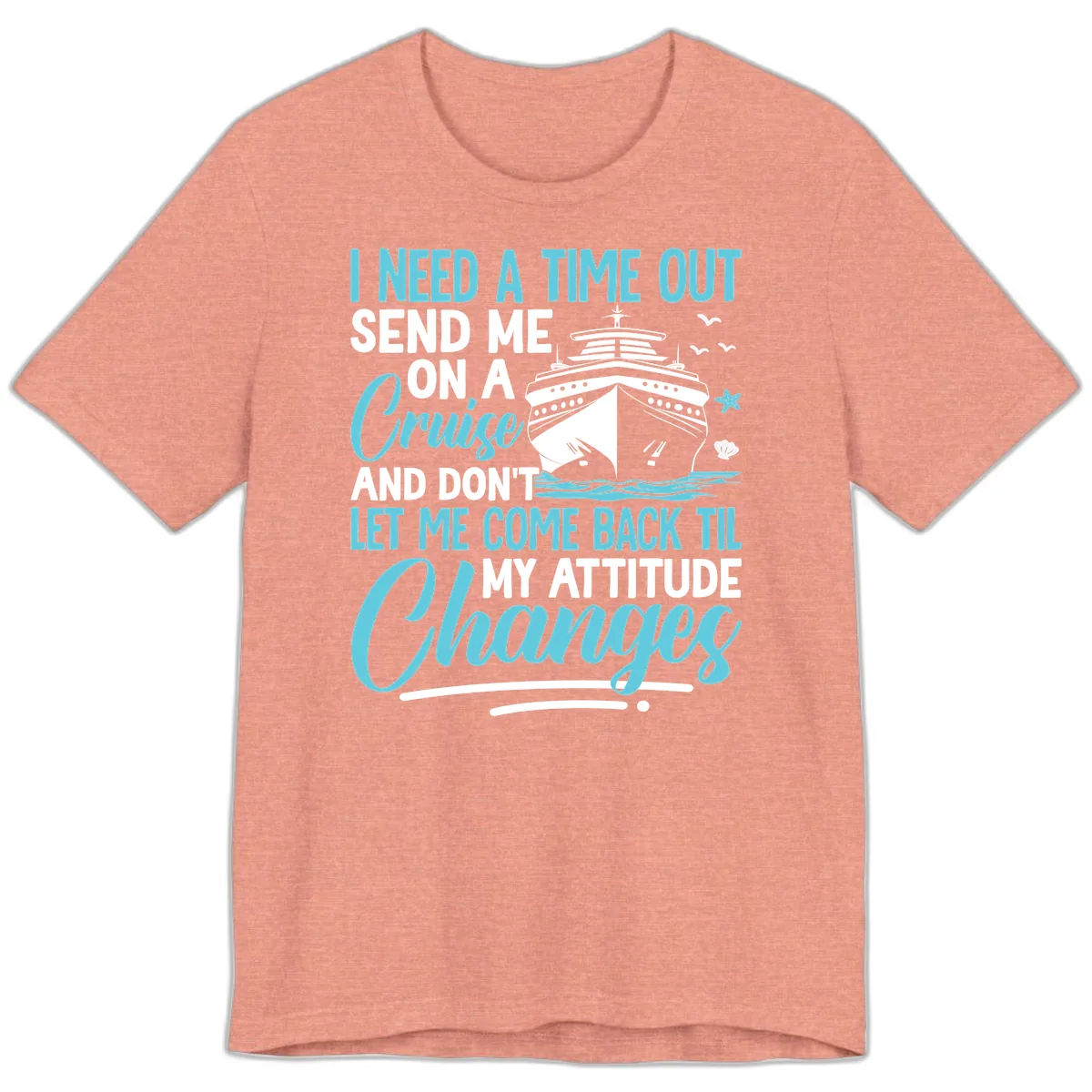 Attitude Adjustment Cruise Escape Premium T-Shirt in Heather Sunset