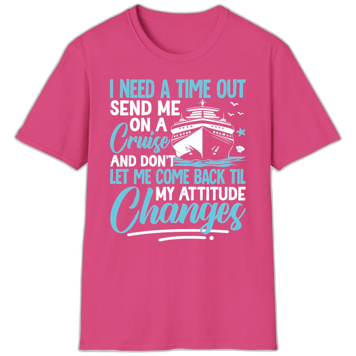 Attitude Adjustment Cruise Escape T-Shirt in Heliconia