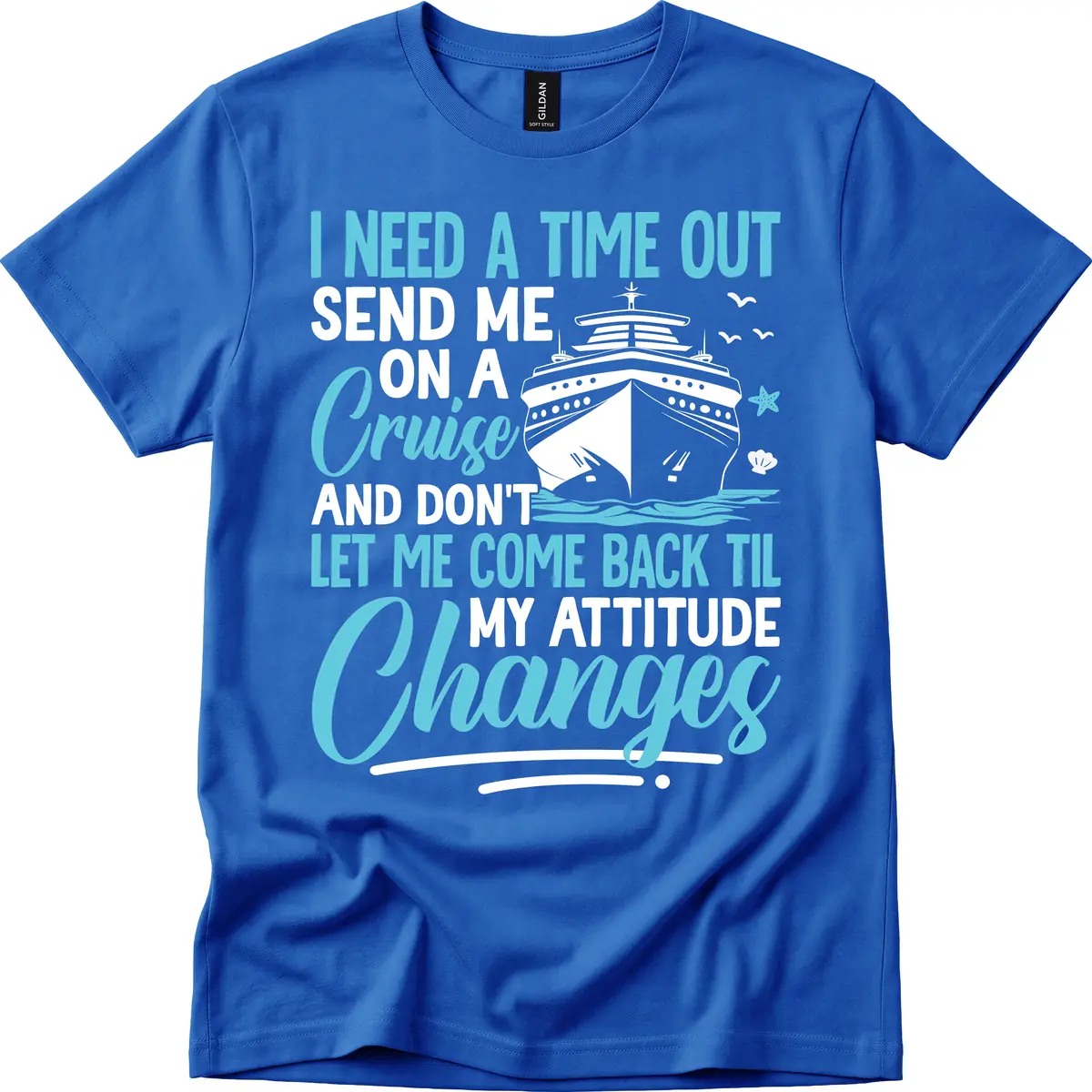 Attitude Adjustment Cruise Escape T-Shirt in Royal