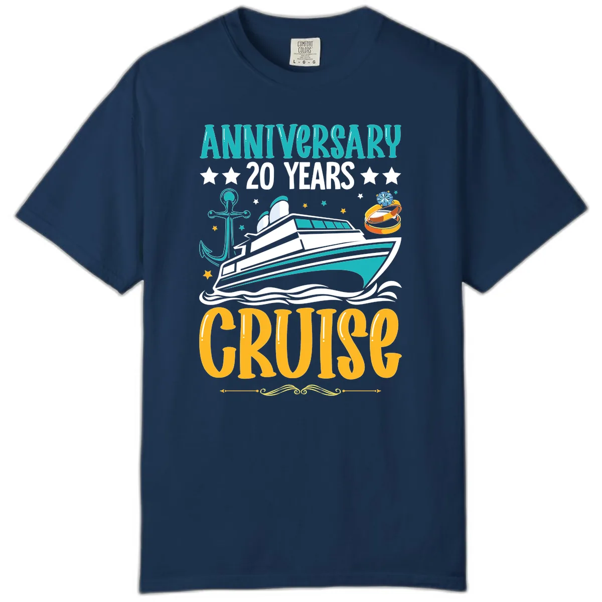 Anniversary 20 Years Cruise Comfort Color in Navy