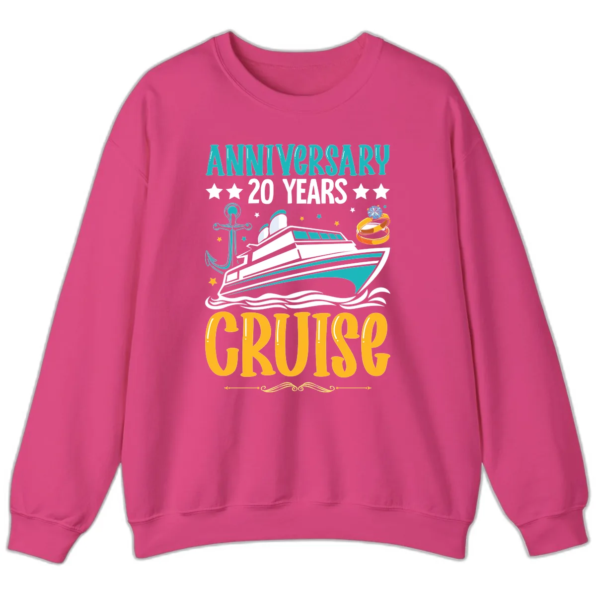 Anniversary 20 Years Cruise Sweatshirt in Heliconia