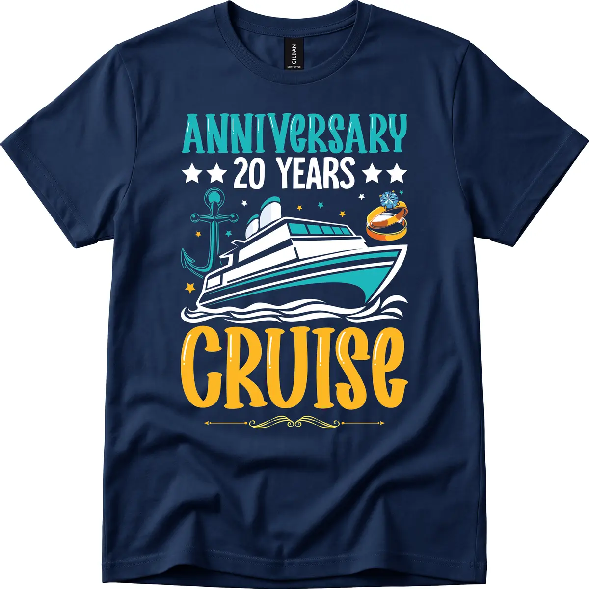 Anniversary 20 Years Cruise T-Shirt in Navy