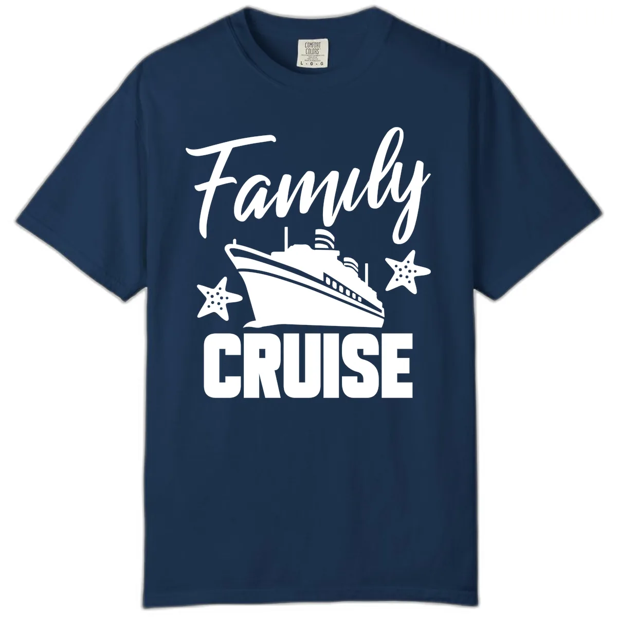 Family Cruise Ship & Starfish Comfort Color in Navy