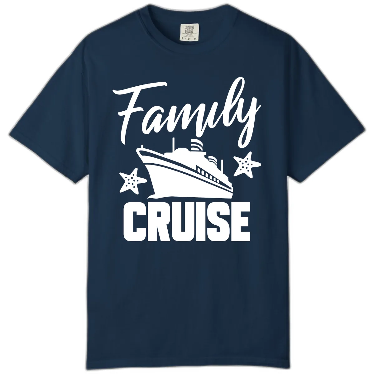Family Cruise Ship & Starfish Comfort Color in True Navy