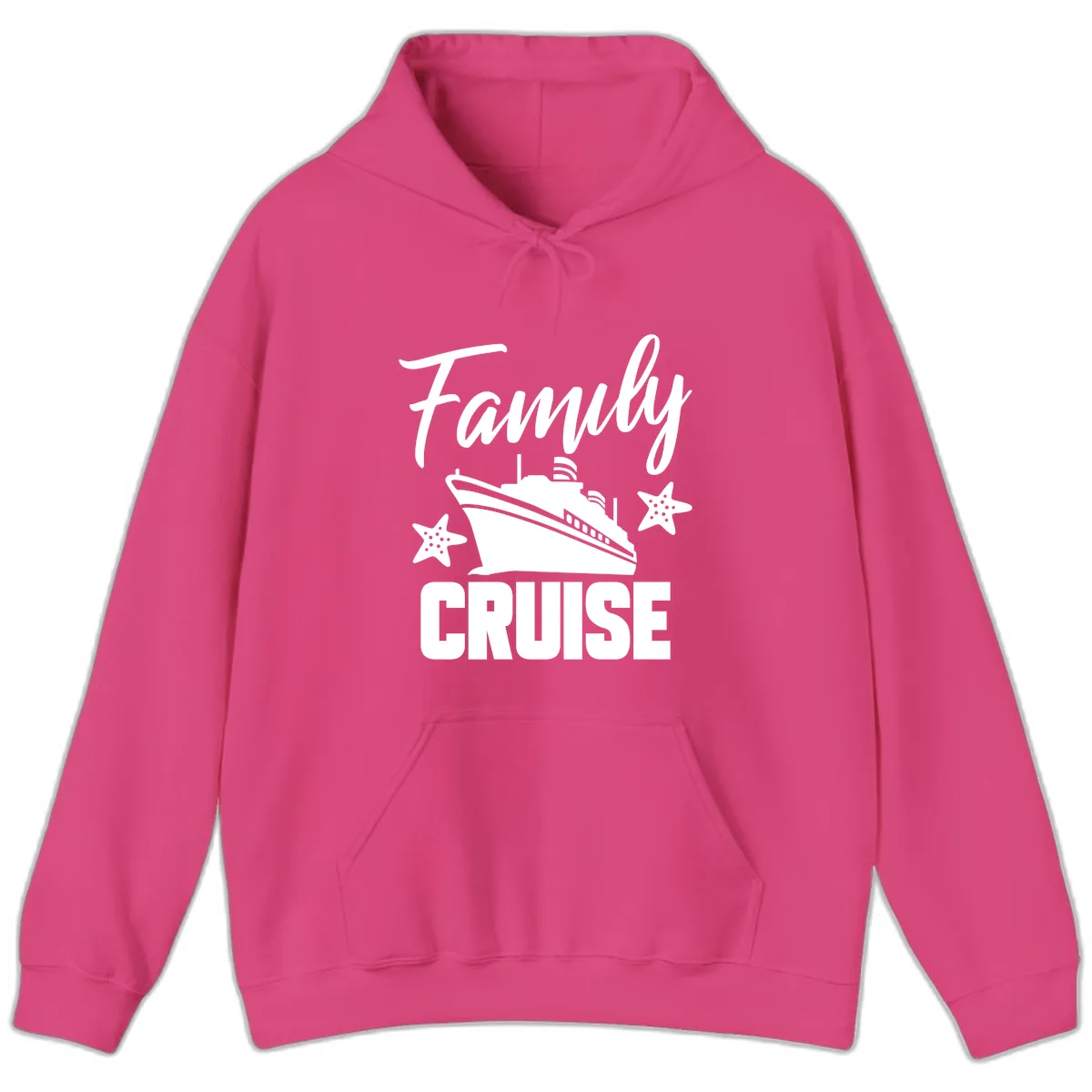 Family Cruise Ship & Starfish Hoodie in Heliconia