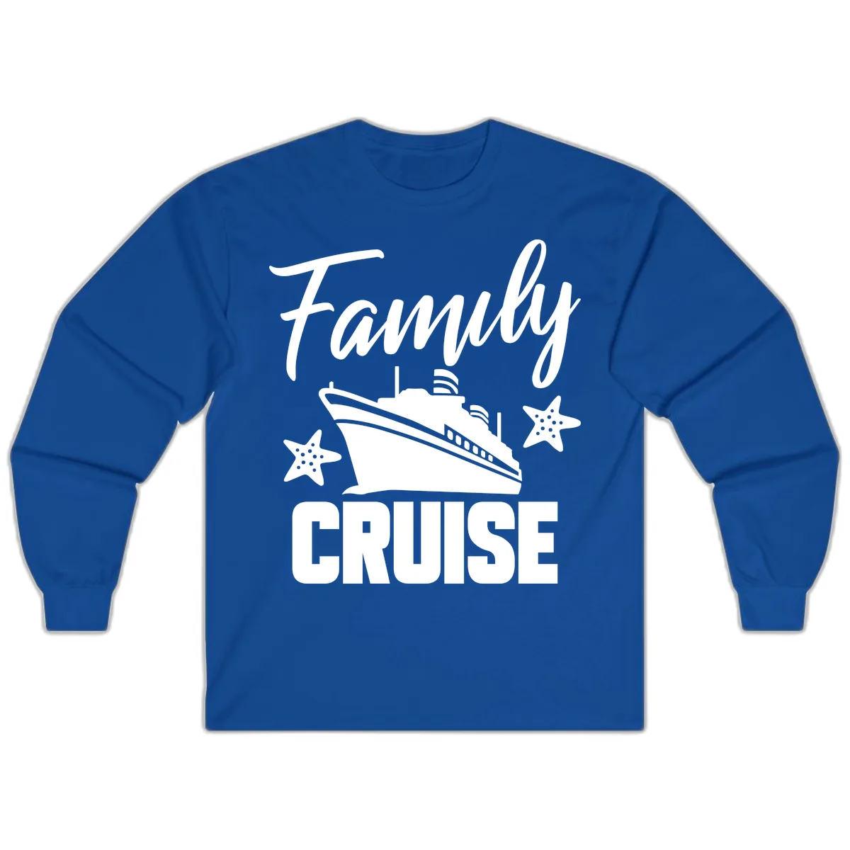 Family Cruise Ship & Starfish Long Sleeve in Royal