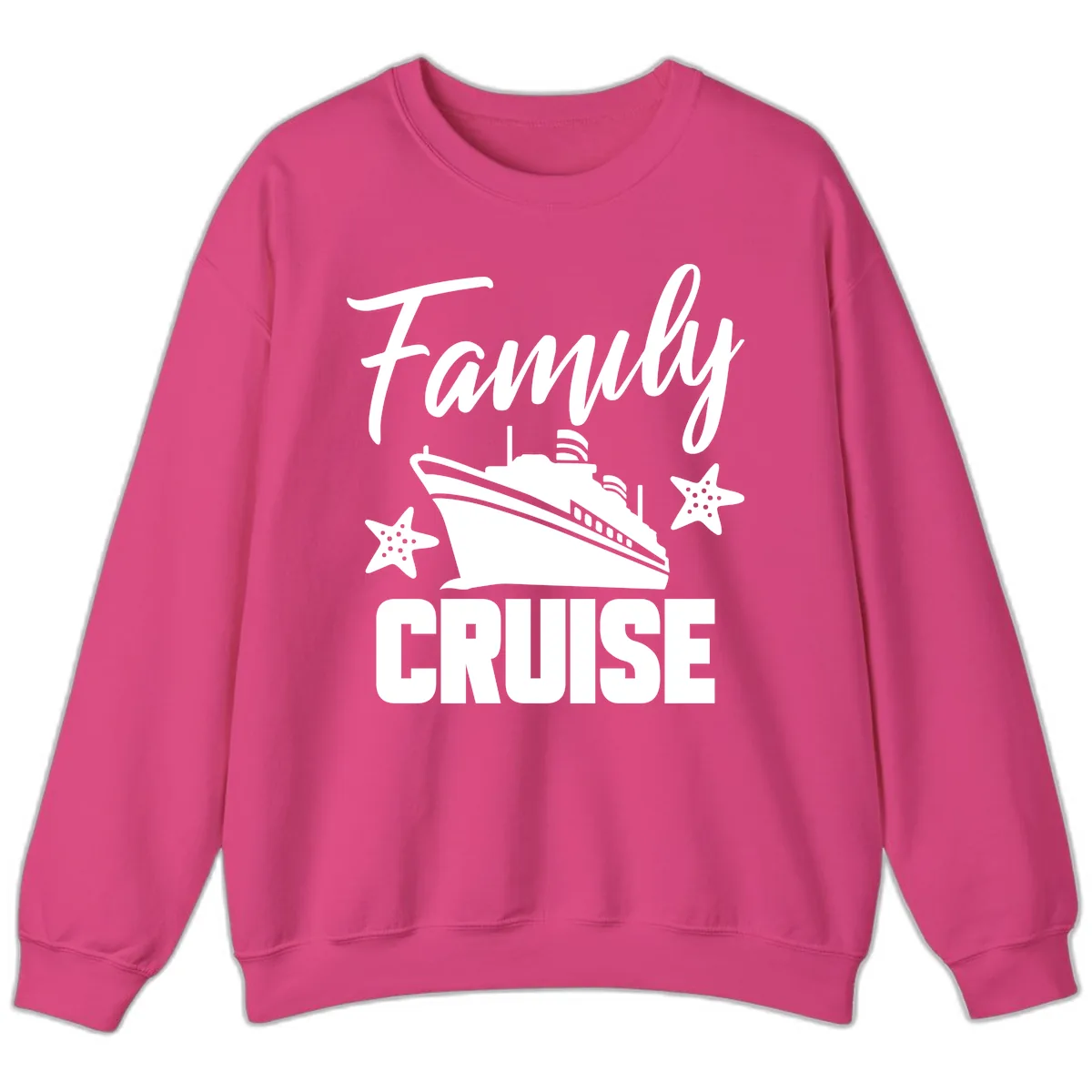 Family Cruise Ship & Starfish Sweatshirt in Heliconia