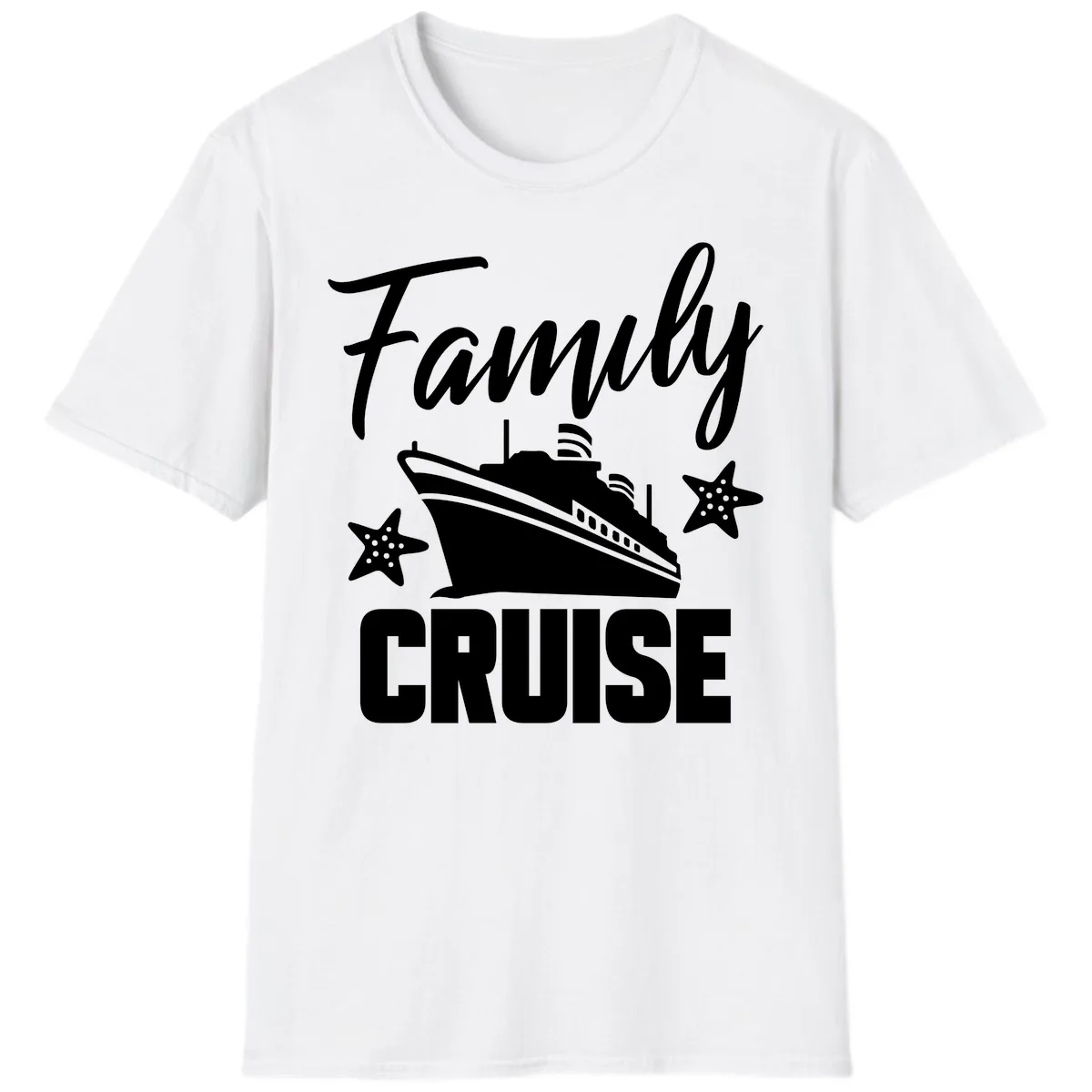 Family Cruise Ship & Starfish T-Shirt in White
