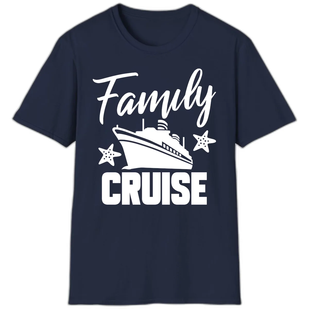 Family Cruise Ship & Starfish T-Shirt in Navy