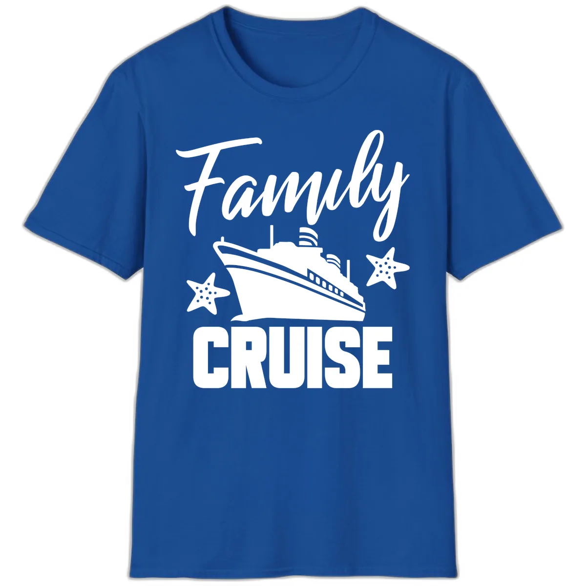 Family Cruise Ship & Starfish T-Shirt in Royal