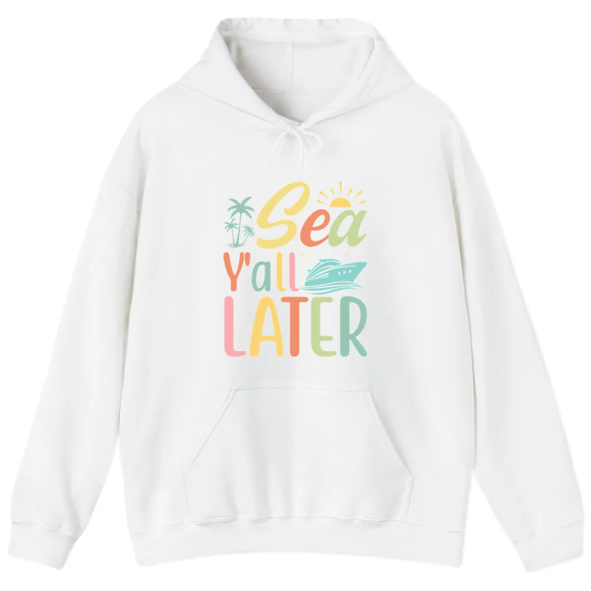 Sea Ya Later Cruise Hoodie in White