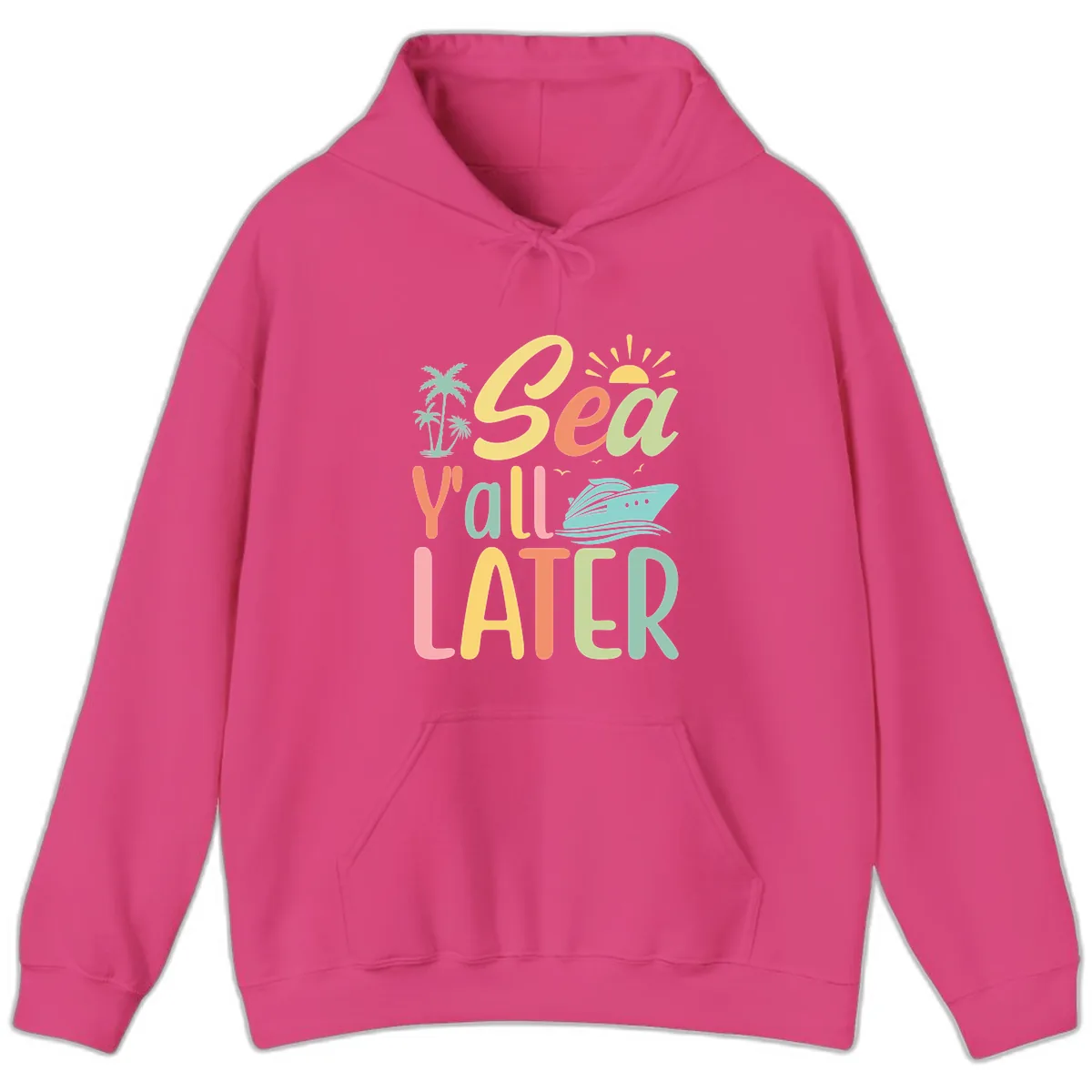 Sea Ya Later Cruise Hoodie in Heliconia