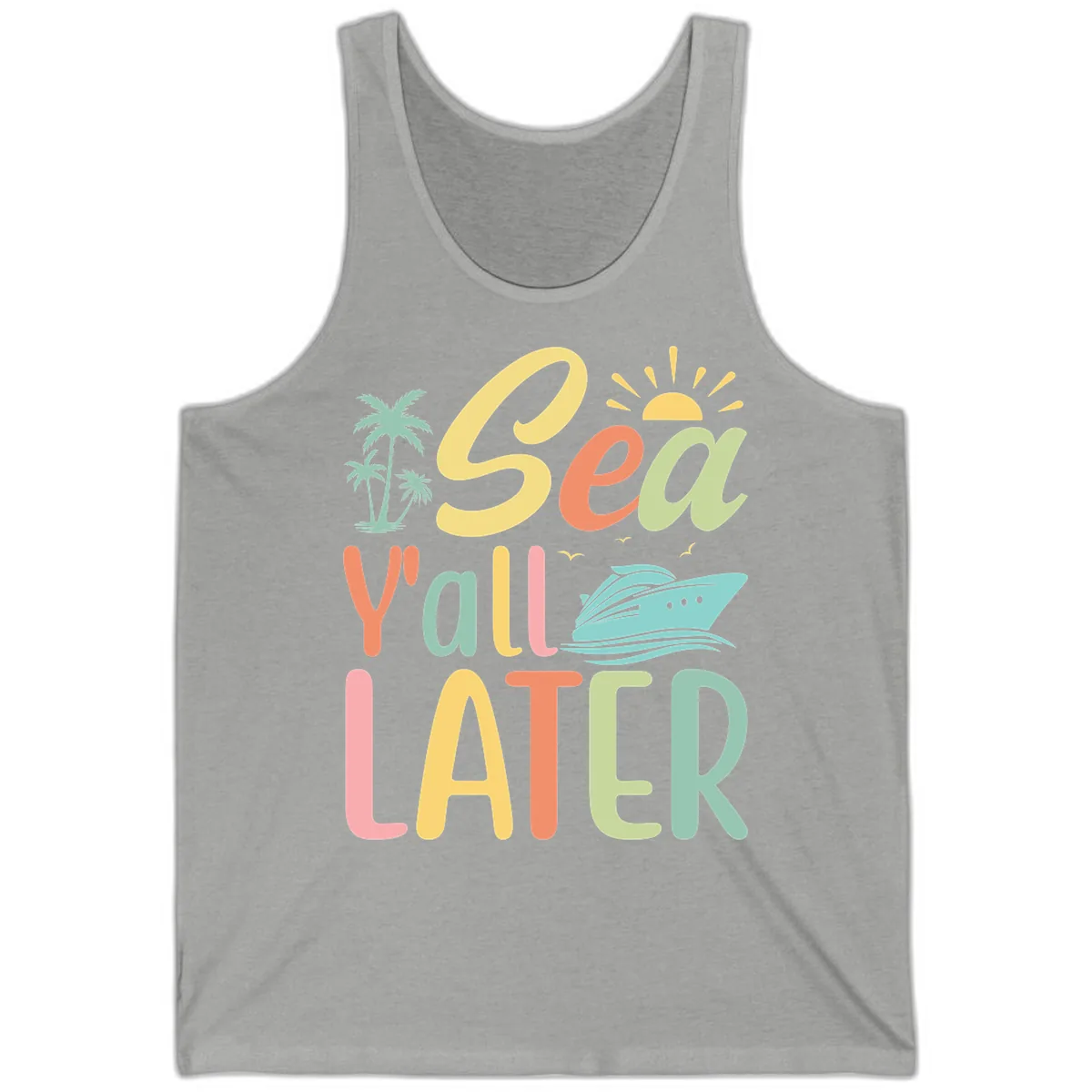 Sea Ya Later Cruise Tank in Athletic Heather