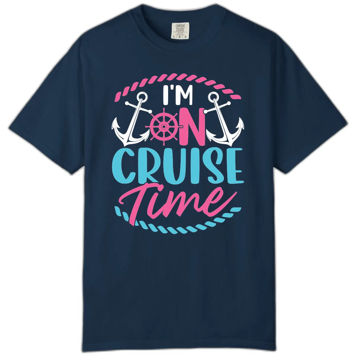 I'm On Cruise Time Comfort Color in True Navy