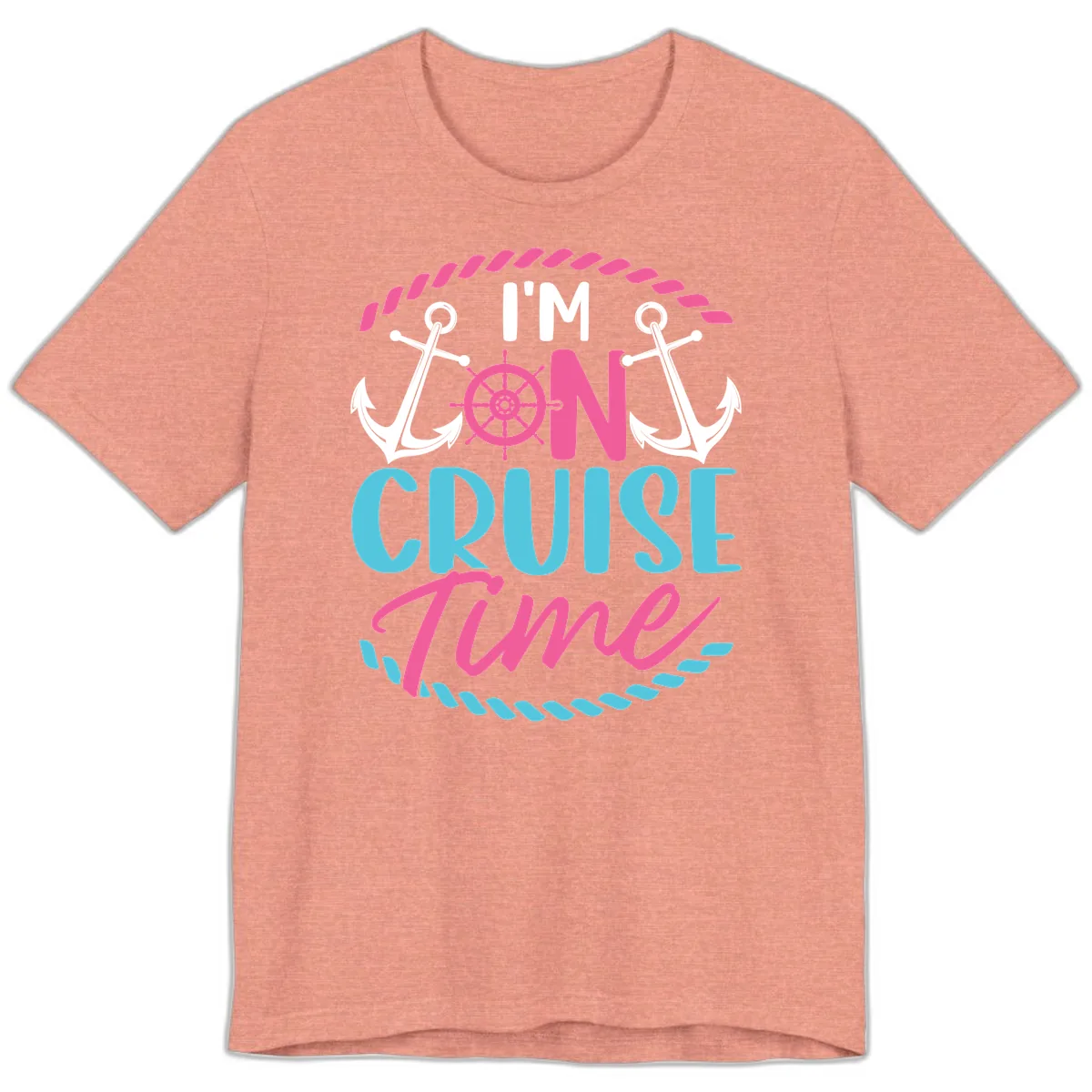 I'm On Cruise Time Premium T-Shirt in Heather Sunset