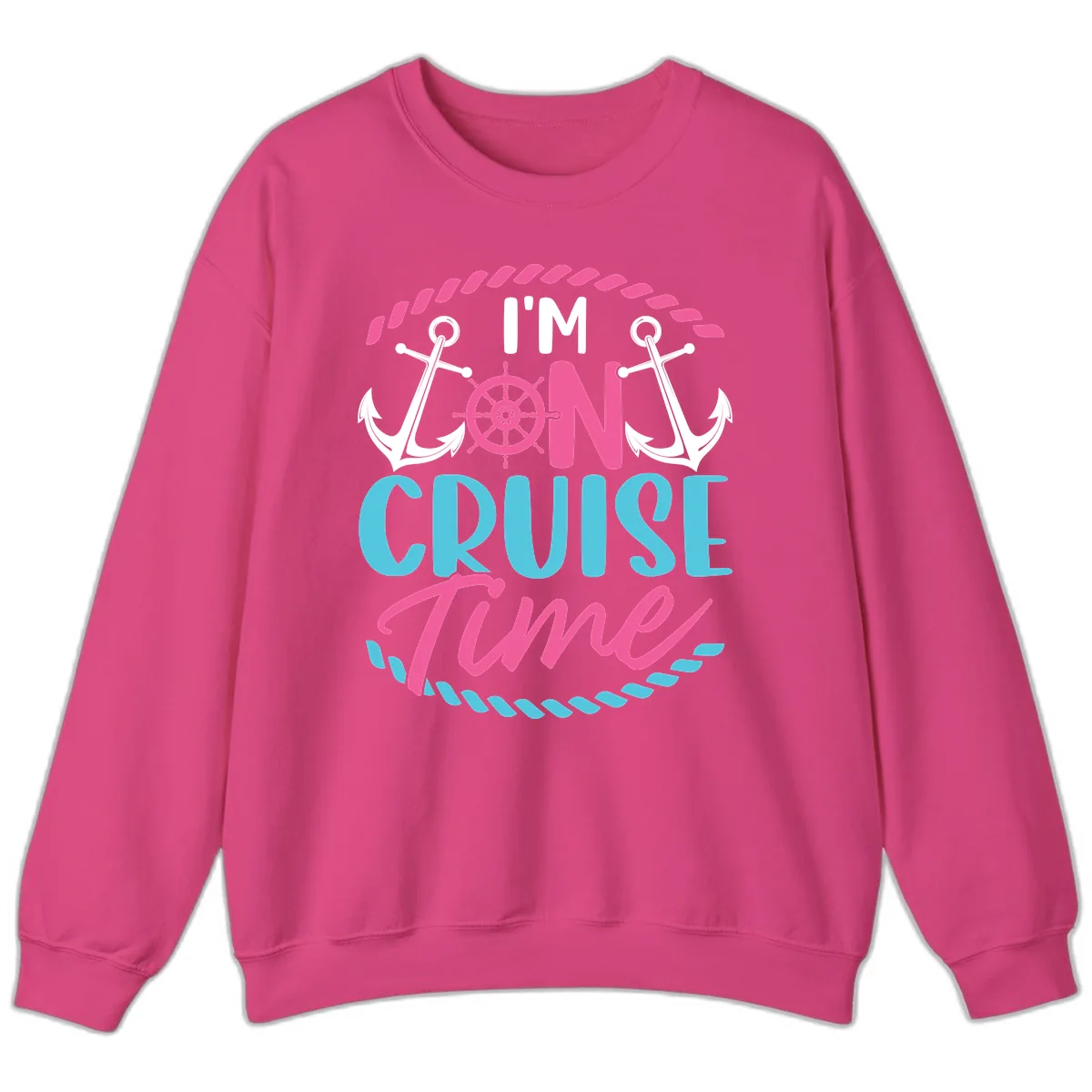 I'm On Cruise Time Sweatshirt in Heliconia