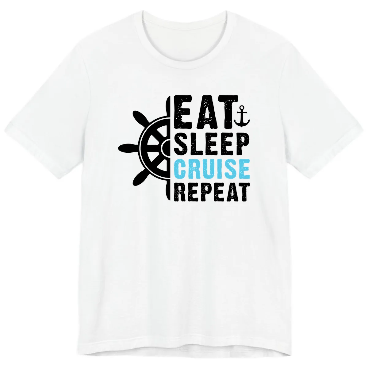 Eat Sleep Cruise Repeat Premium T-Shirt in White