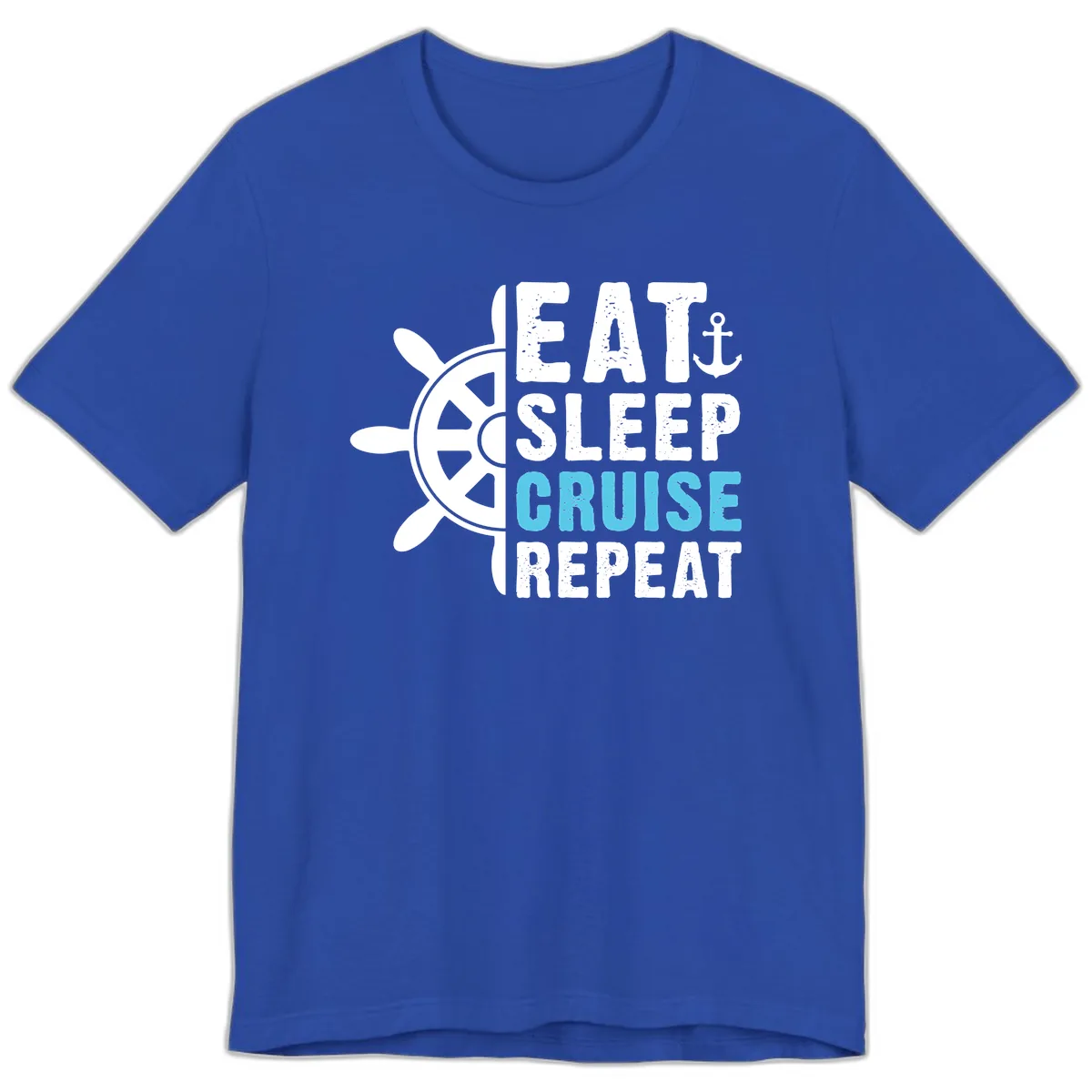 Eat Sleep Cruise Repeat Premium T-Shirt in True Royal