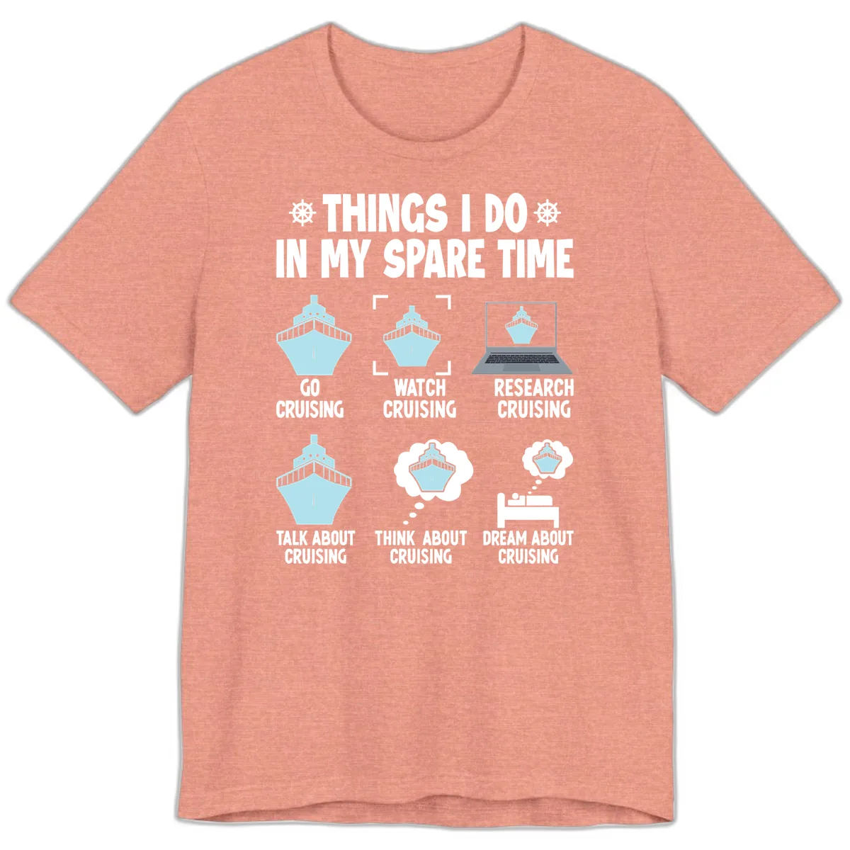 Things I Do In My Spare Time Cruising Premium T-Shirt in Heather Sunset
