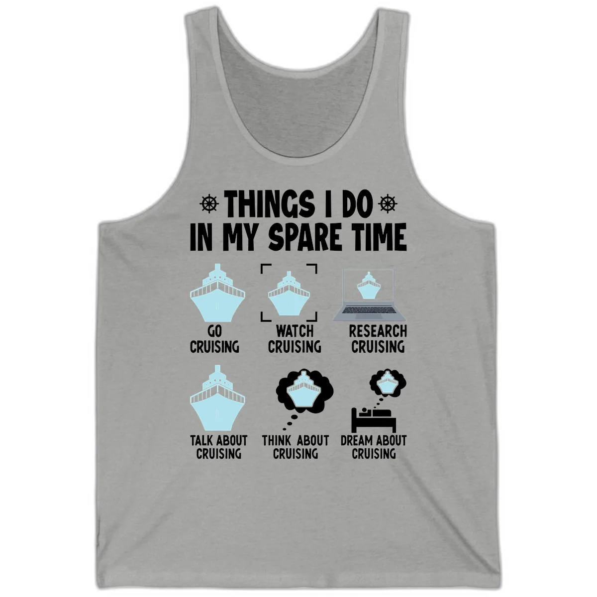 Things I Do In My Spare Time Cruising Tank in Athletic Heather