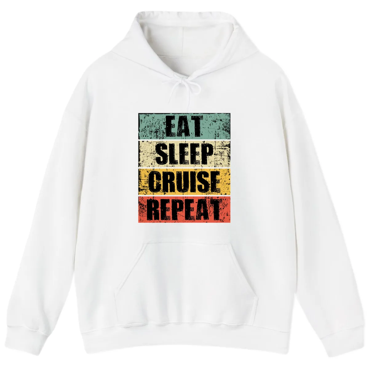 Eat Sleep Cruise Repeat Hoodie in White