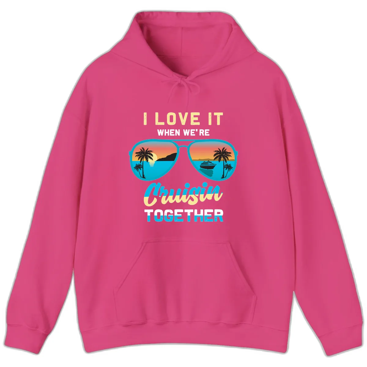 Cruising When We're Cruisin Together Hoodie in Heliconia
