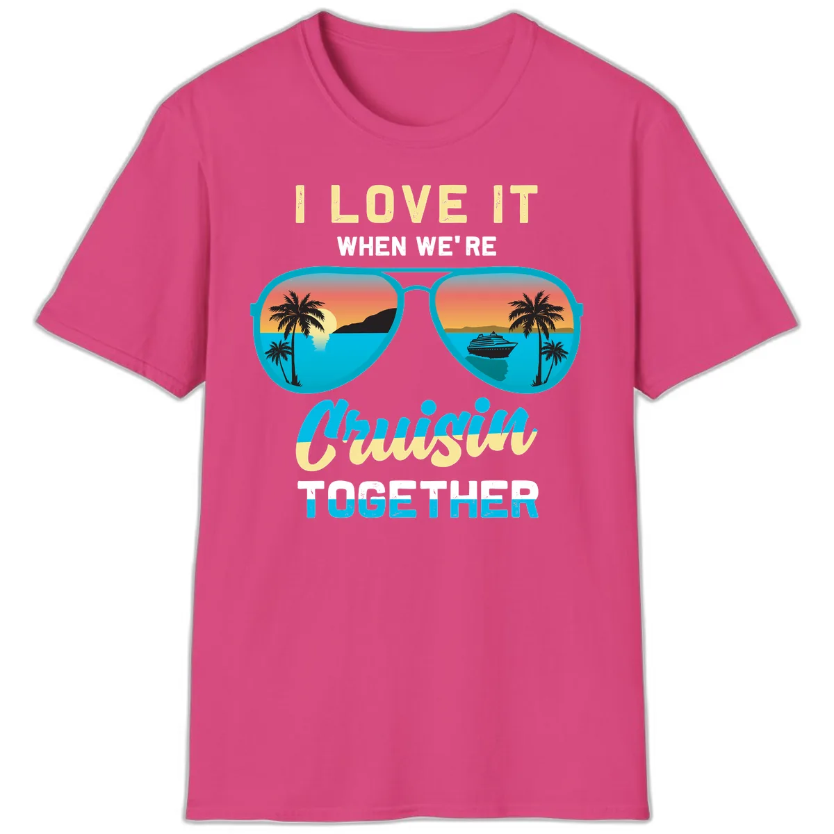 Cruising When We're Cruisin Together T-Shirt in Heliconia