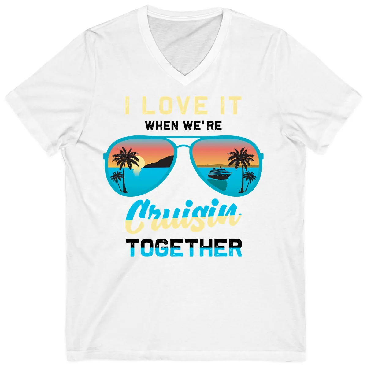 Cruising When We're Cruisin Together V-Neck in White