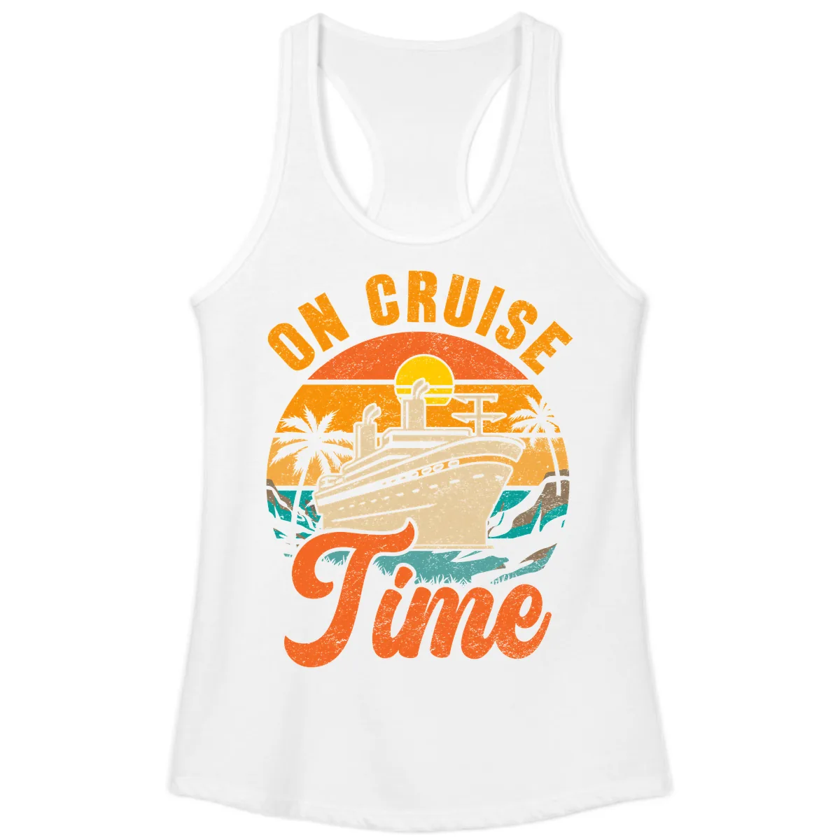 On Cruise Time Ladies Tank in White