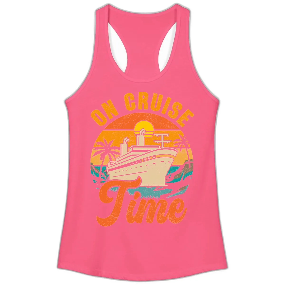 On Cruise Time Ladies Tank in Solid Hot Pink
