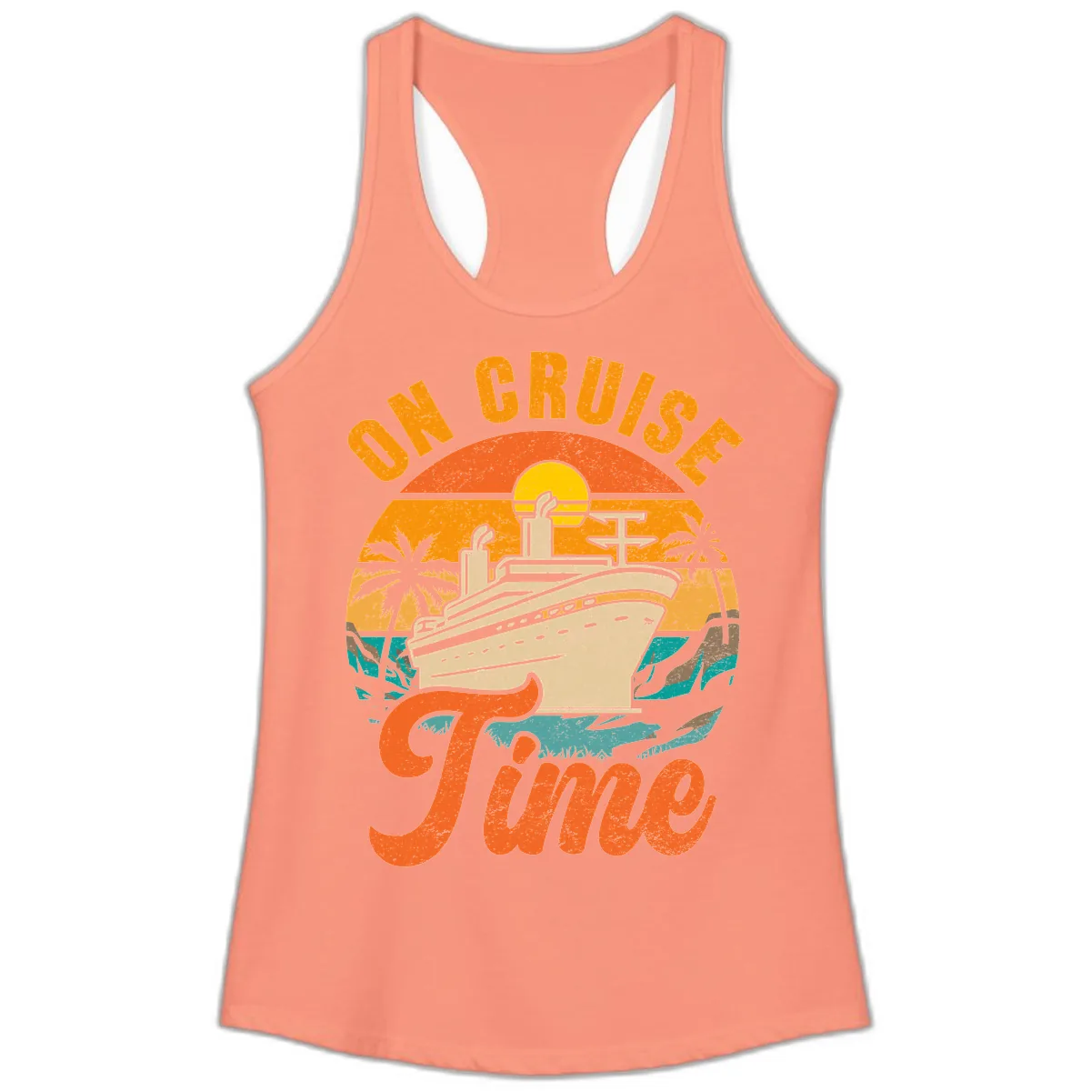 On Cruise Time Ladies Tank in Solid Light Orange
