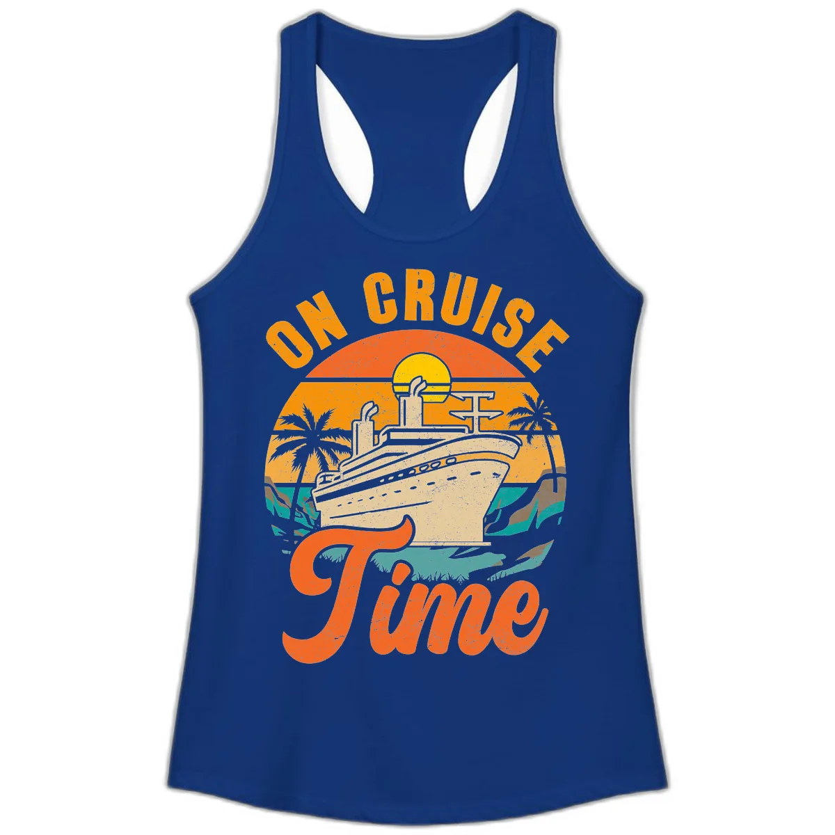 On Cruise Time Ladies Tank in Solid Royal