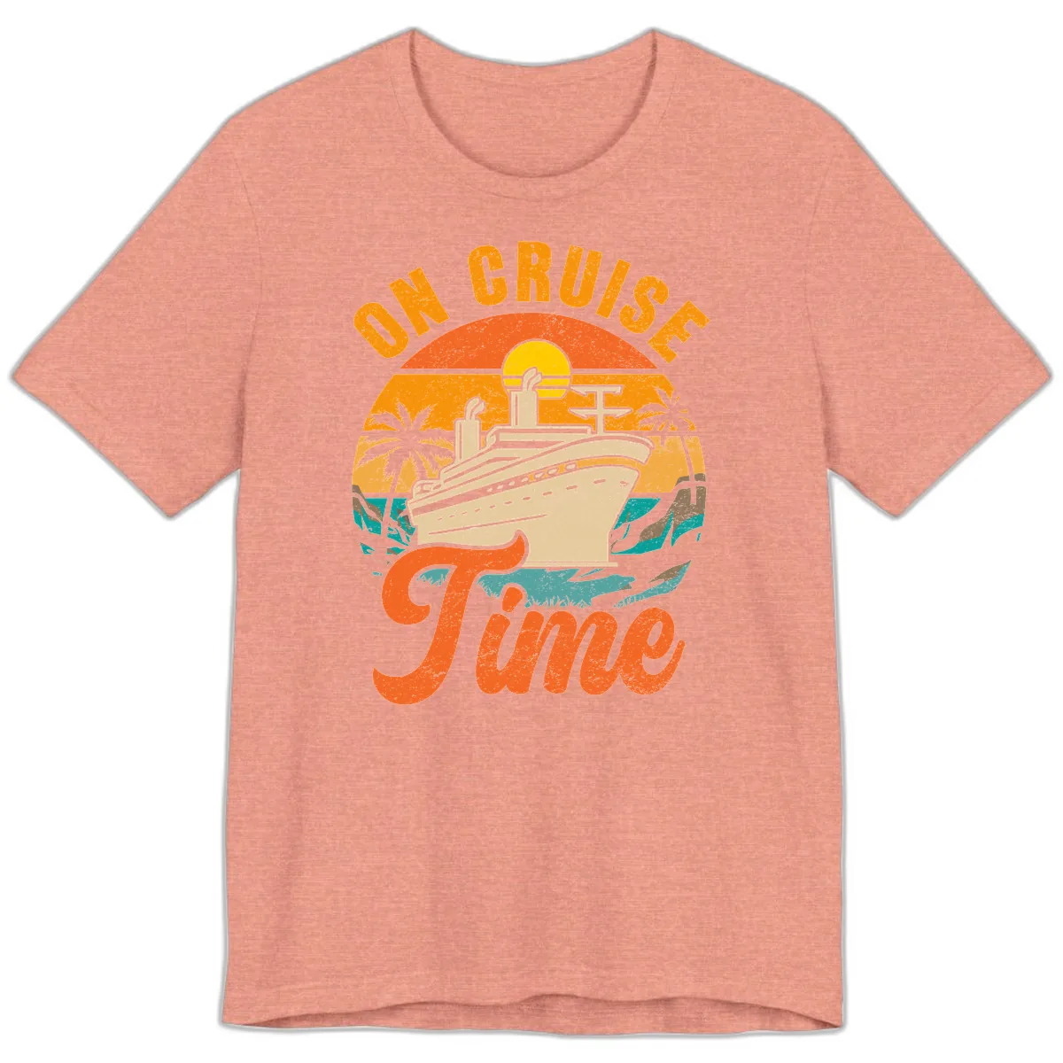 On Cruise Time Premium T-Shirt in Heather Sunset