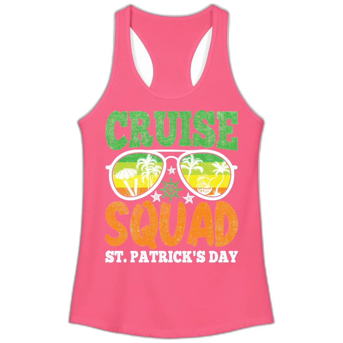 Cruise Squad Squad Sunglasses Ladies Tank in Solid Hot Pink