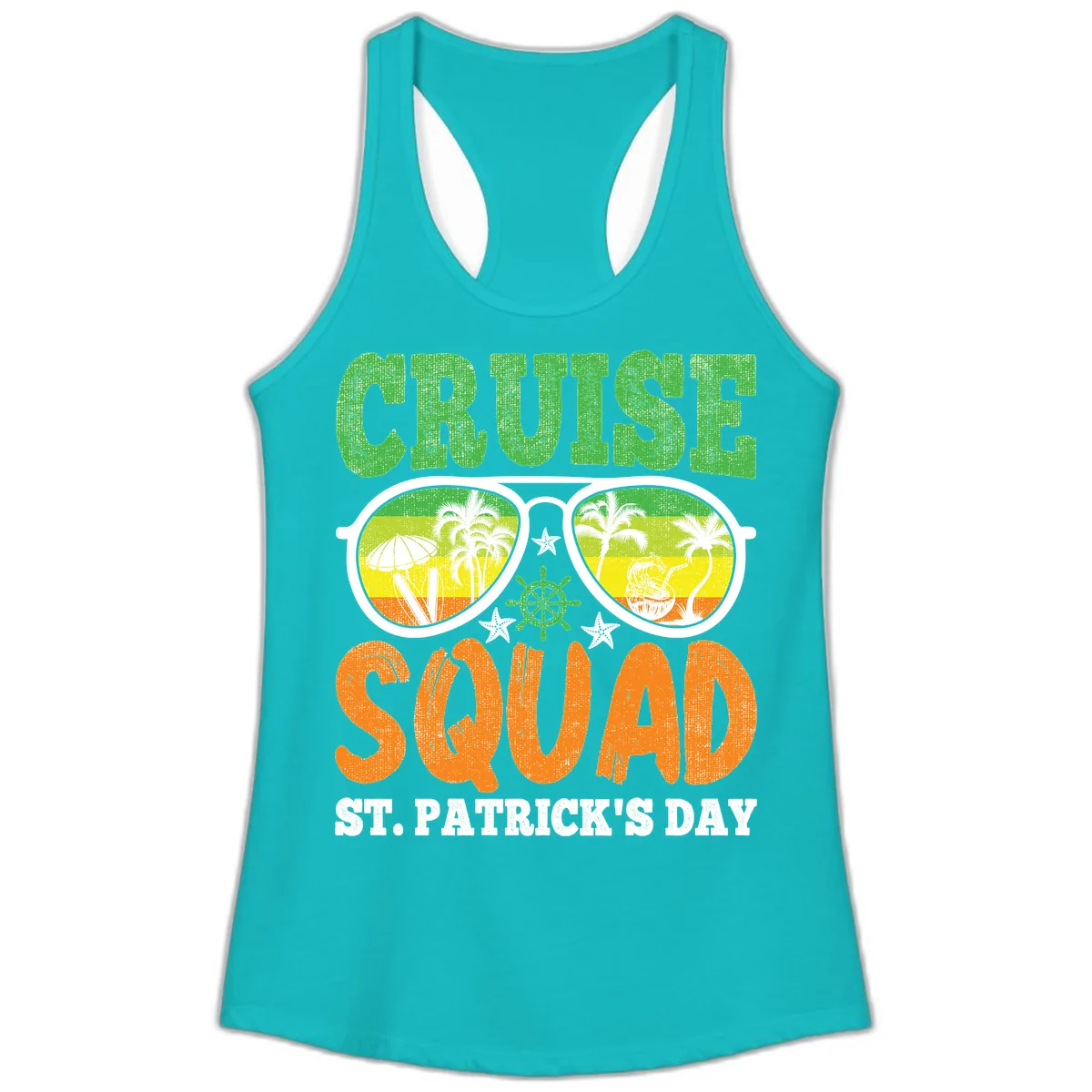 Cruise Squad Squad Sunglasses Ladies Tank in Tahiti Blue