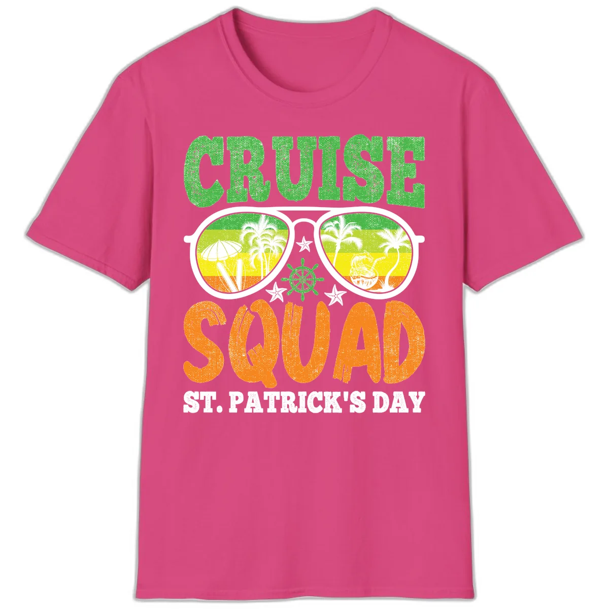 Cruise Squad Squad Sunglasses T-Shirt in Heliconia