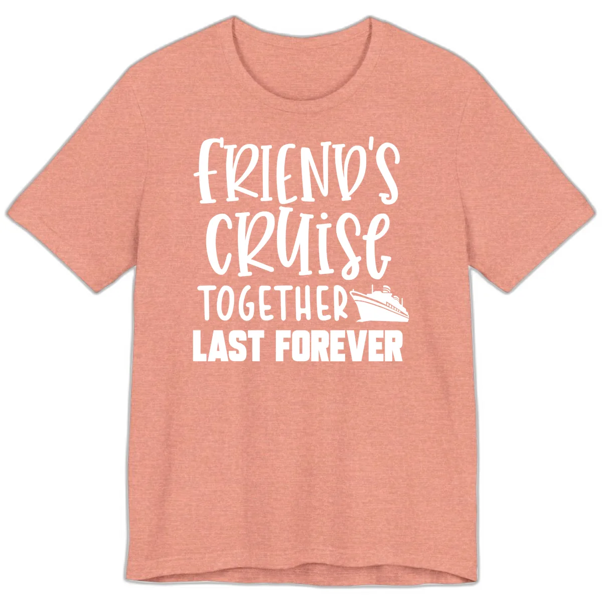 Friends Cruise Together Last Forever Premium T-Shirt in Heather Sunset