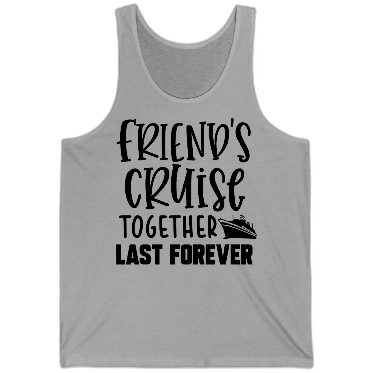 Friends Cruise Together Last Forever Tank in Athletic Heather
