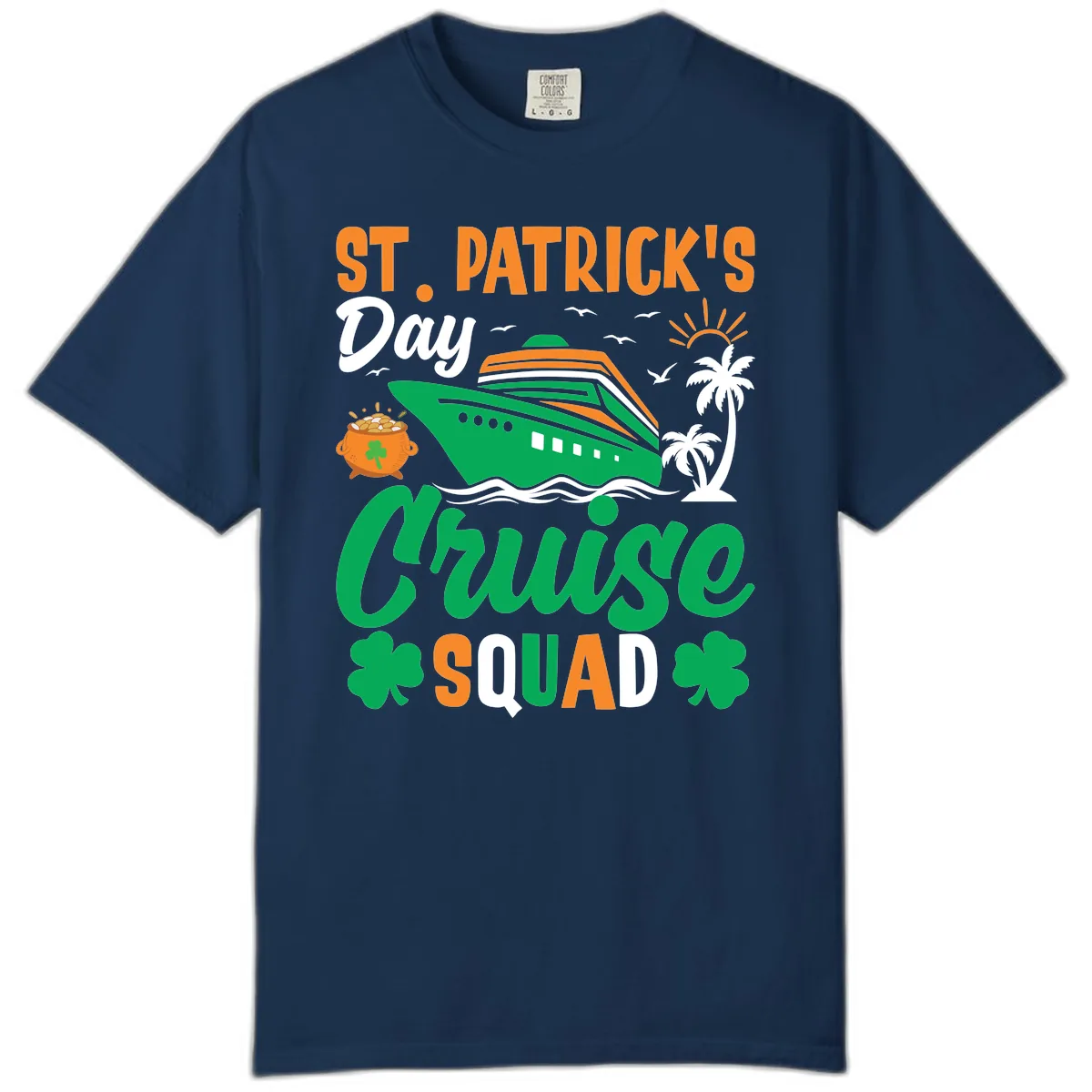 St. Patrick's Day Cruise Squad Comfort Color in Navy
