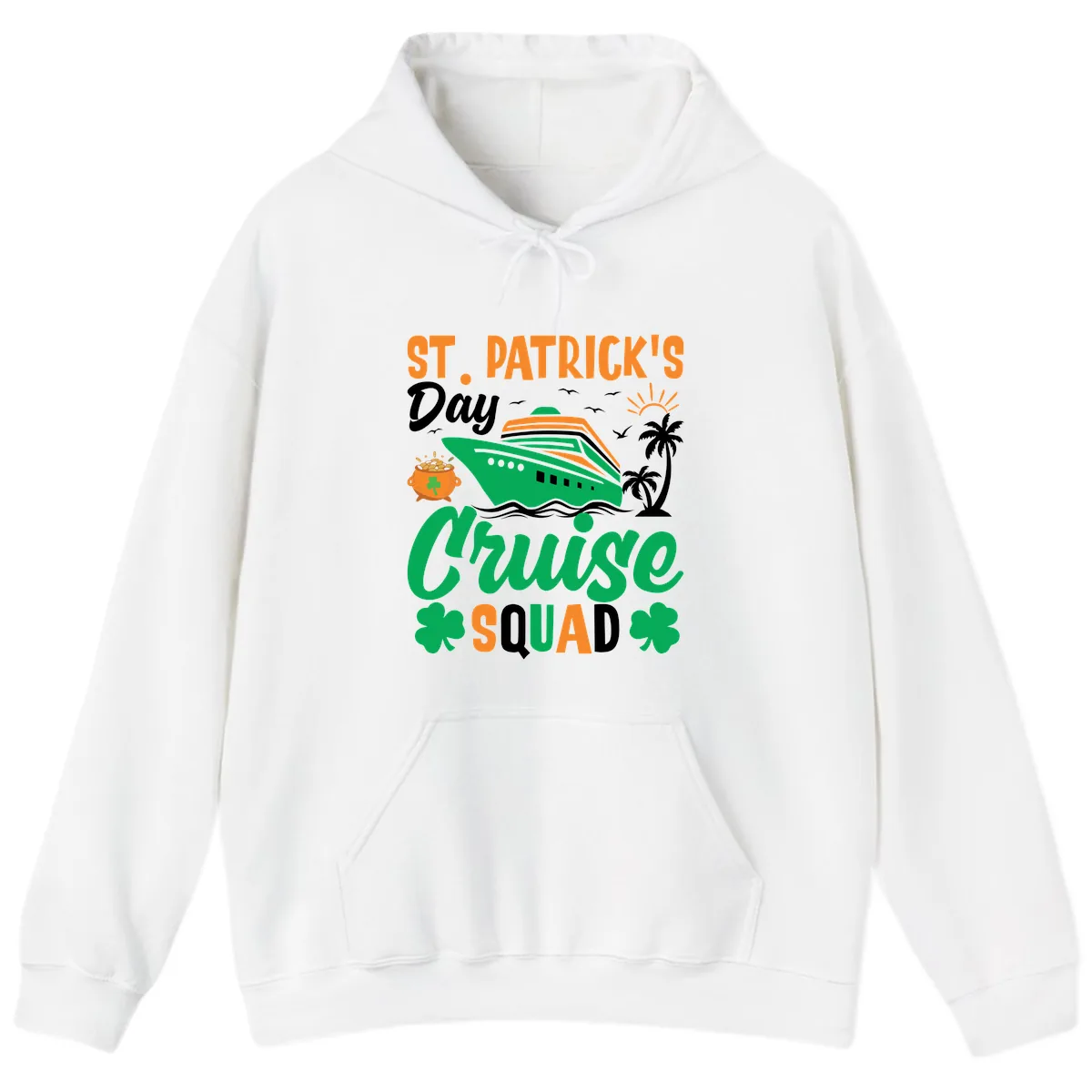 St. Patrick's Day Cruise Squad Hoodie in White