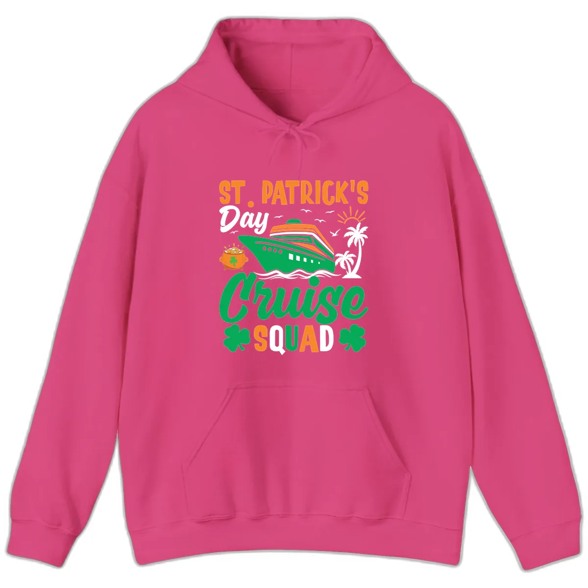St. Patrick's Day Cruise Squad Hoodie in Heliconia