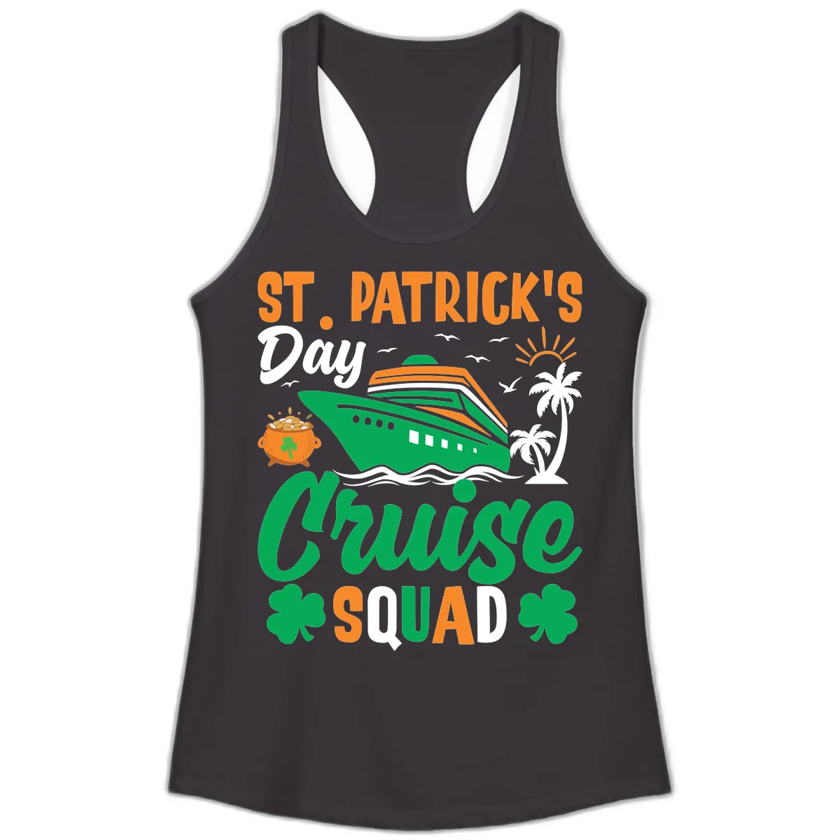 St. Patrick's Day Cruise Squad Ladies Tank in Black
