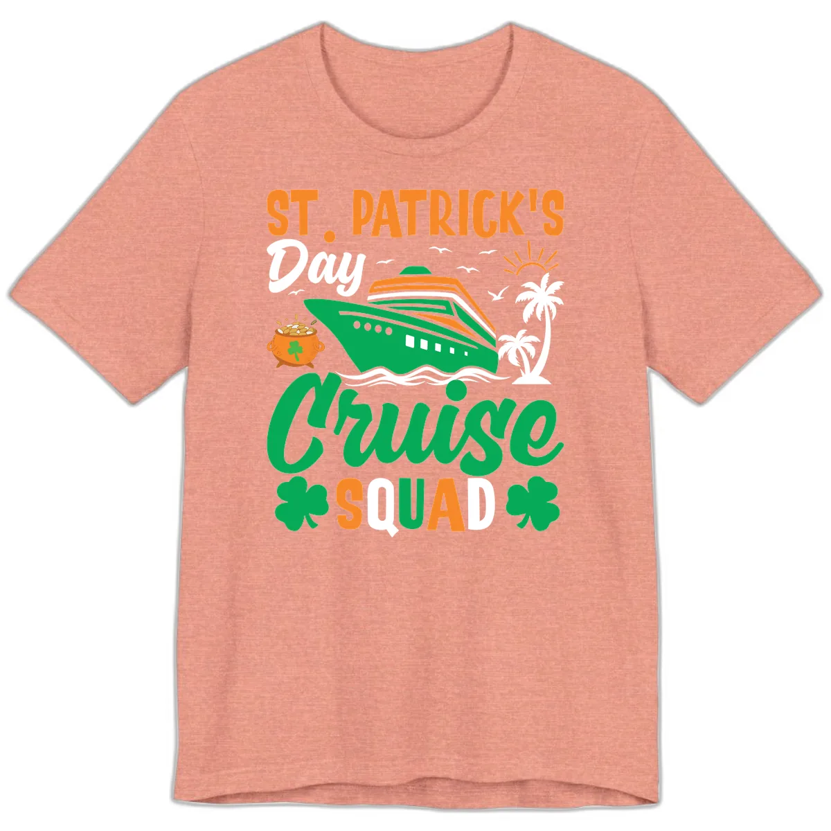 St. Patrick's Day Cruise Squad Premium T-Shirt in Heather Sunset