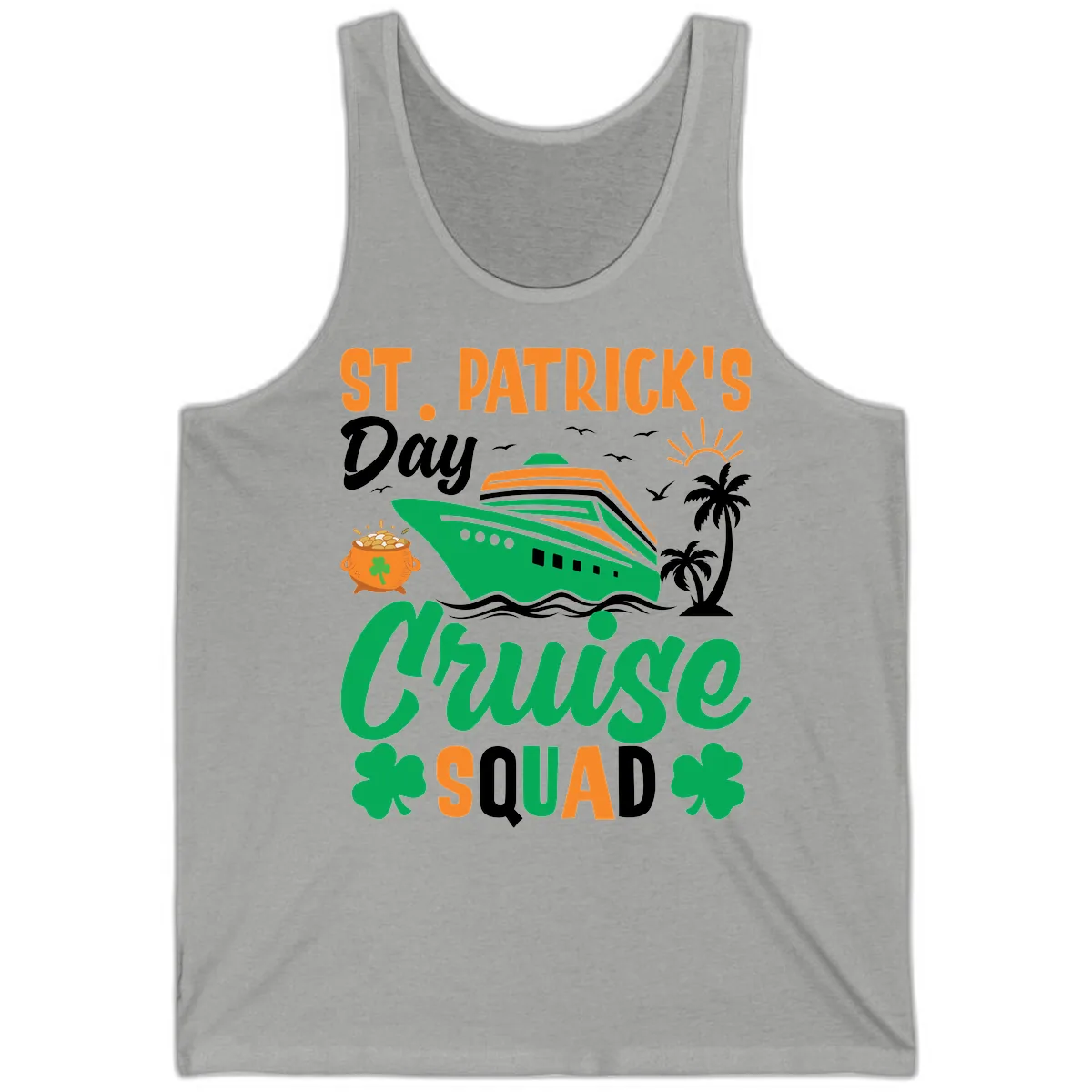 St. Patrick's Day Cruise Squad Tank in Athletic Heather