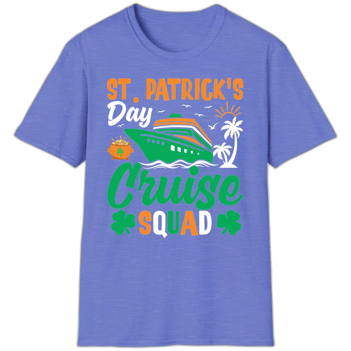 St. Patrick's Day Cruise Squad T-Shirt in Heather Royal