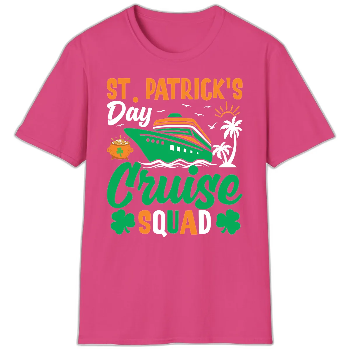 St. Patrick's Day Cruise Squad T-Shirt in Heliconia