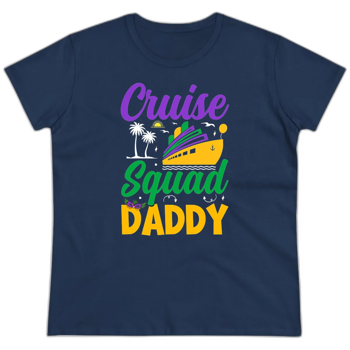 Cruise Squad Daddy Ladies Tee in Navy